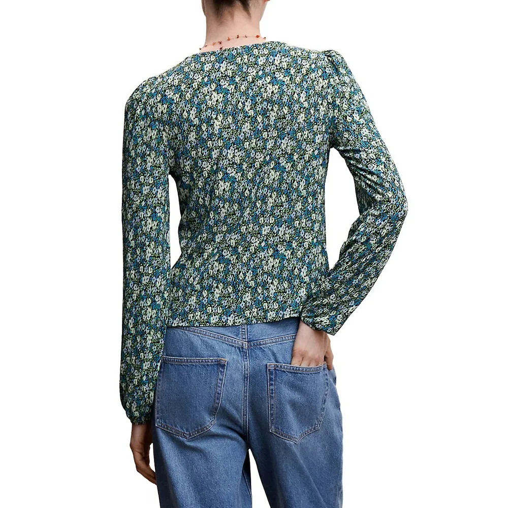 Pamy Floral V-Neck Blouse