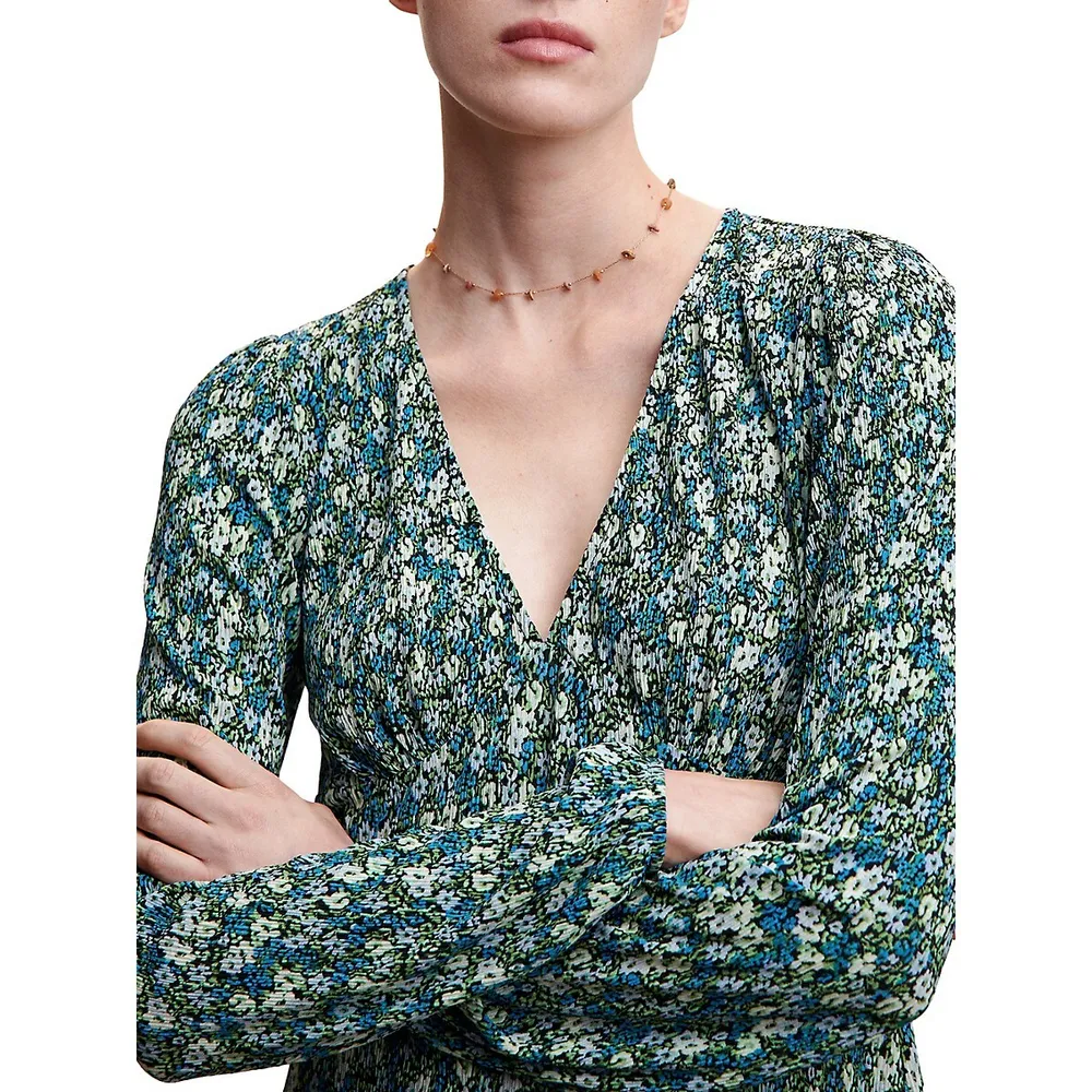 Pamy Floral V-Neck Blouse