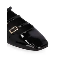 Luke Onix Patent Leather Strappy Ballet Flats