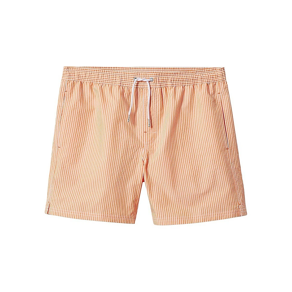 Pinstripe Seersucker Swim Trunks