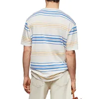 Circos Striped Cotton & Linen T-Shirt