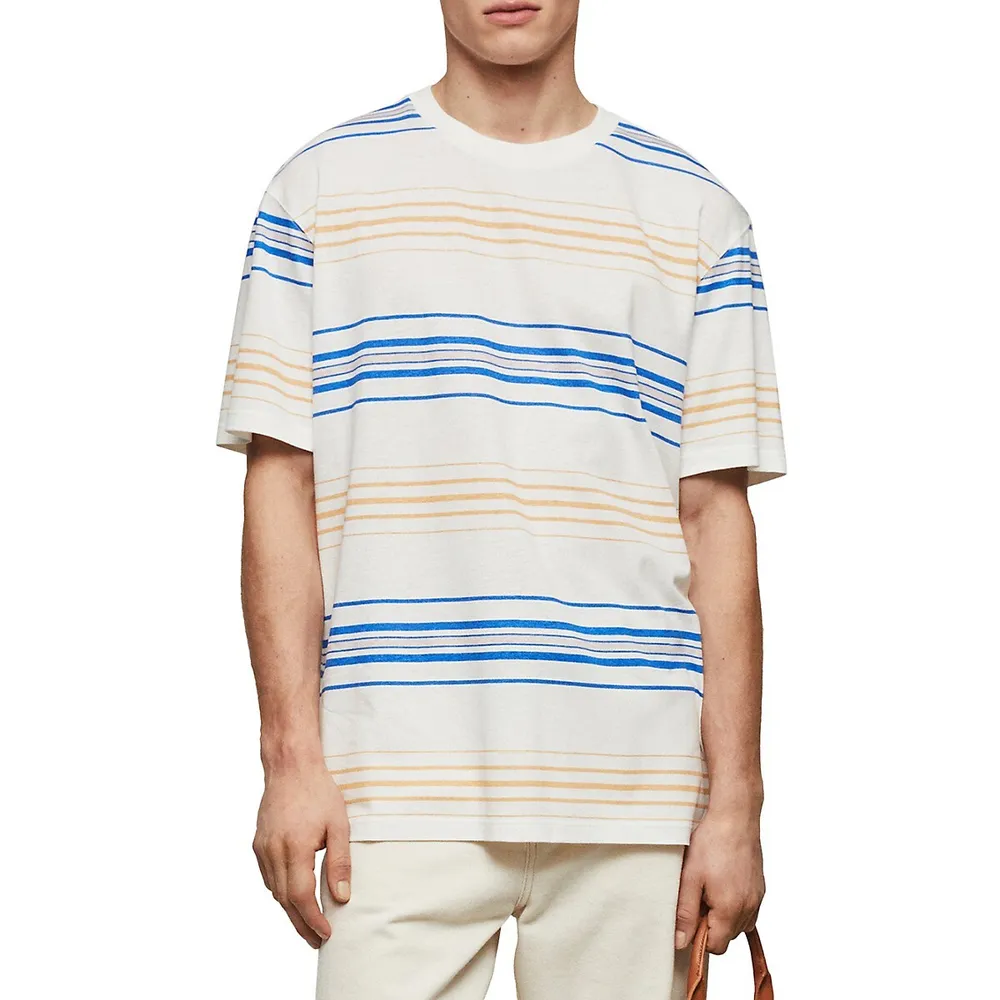 Circos Striped Cotton & Linen T-Shirt