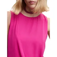 Sleeveless Wrap-Front Blouse