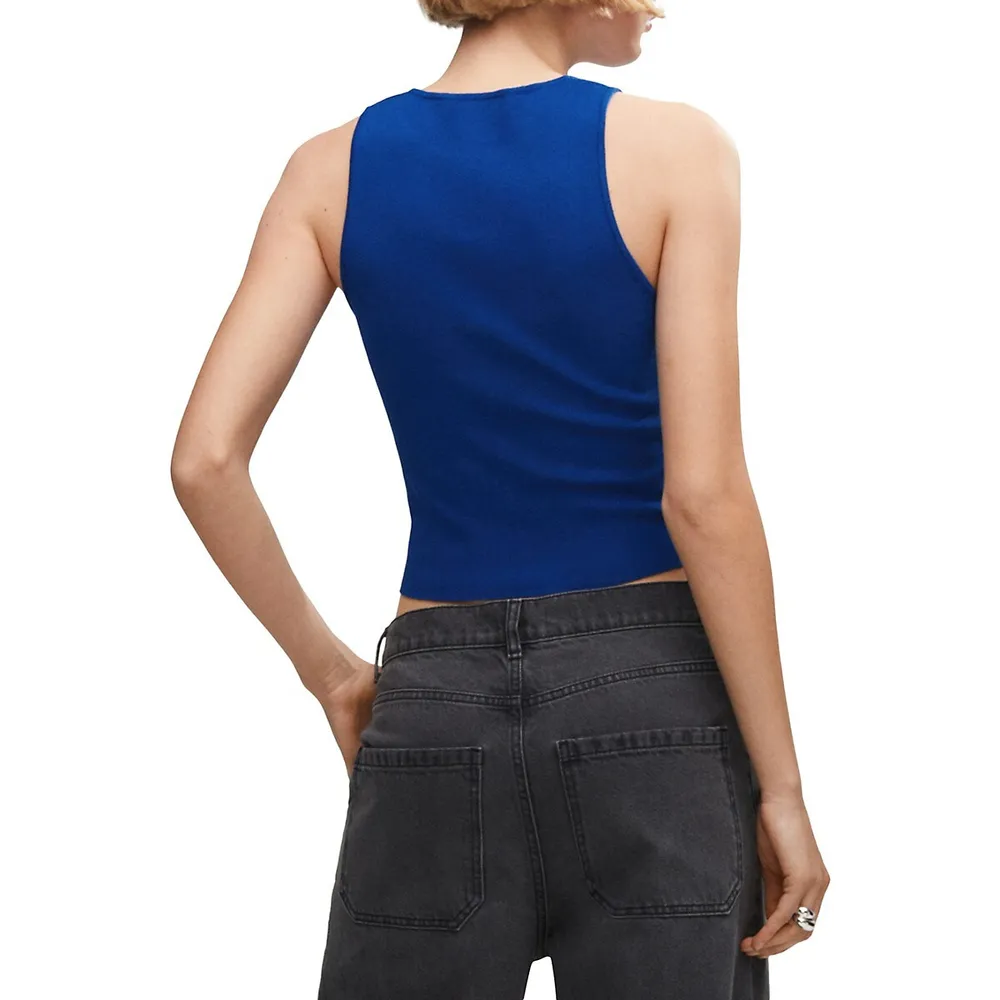 Basic Rib Knit Tank Top - Royal Blue