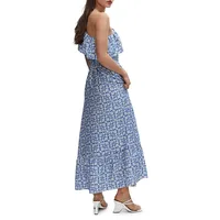 One-Shoulder Print Maxi Dress