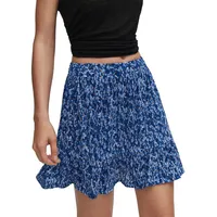 Textured Print Mini Skirt