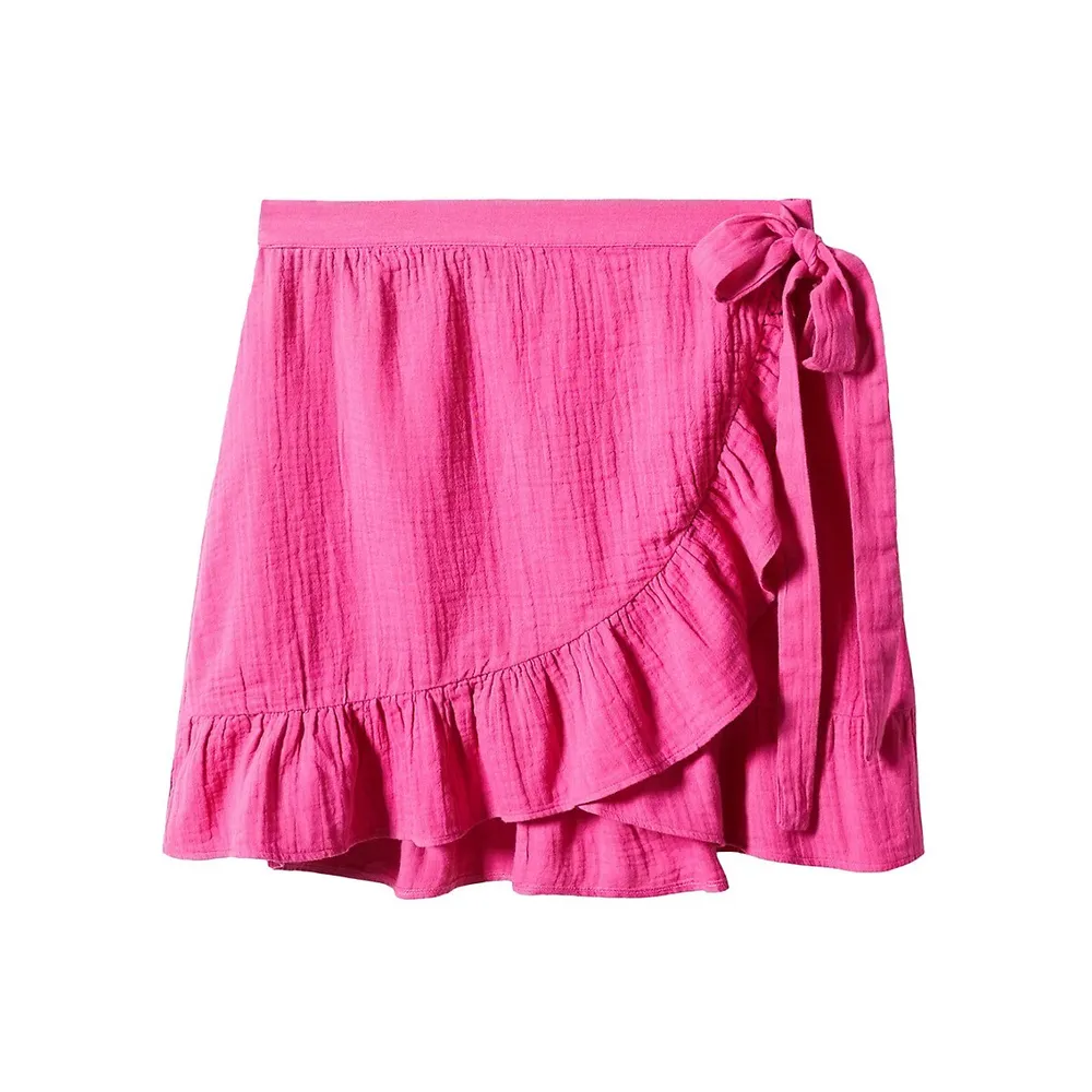 Ruffled Wrap Mini Skirt