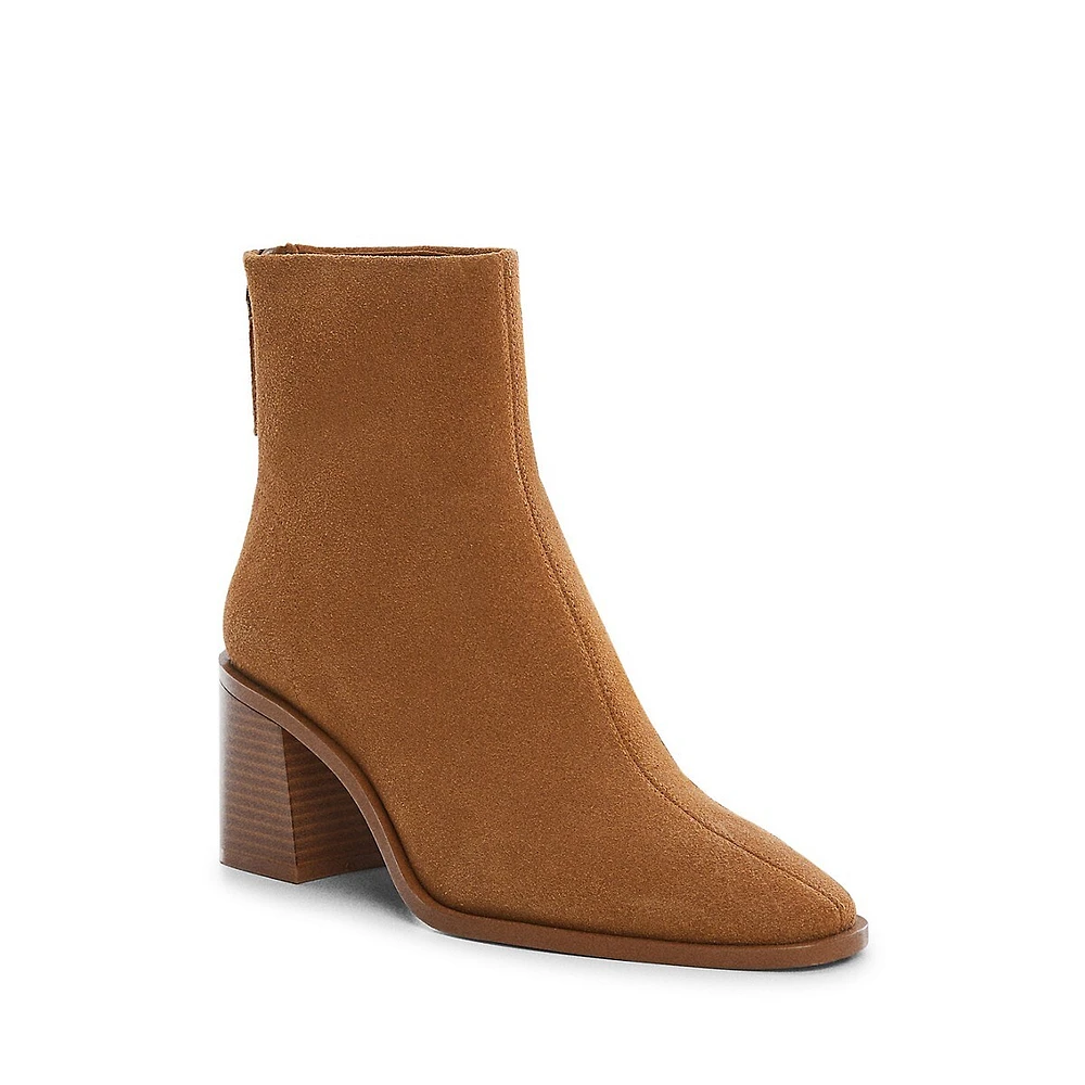 Gloria Suede Block-Heel Booties