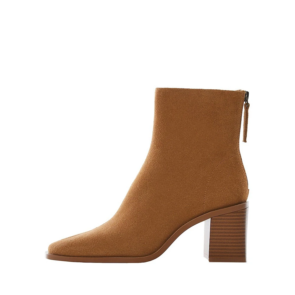 Gloria Suede Block-Heel Booties