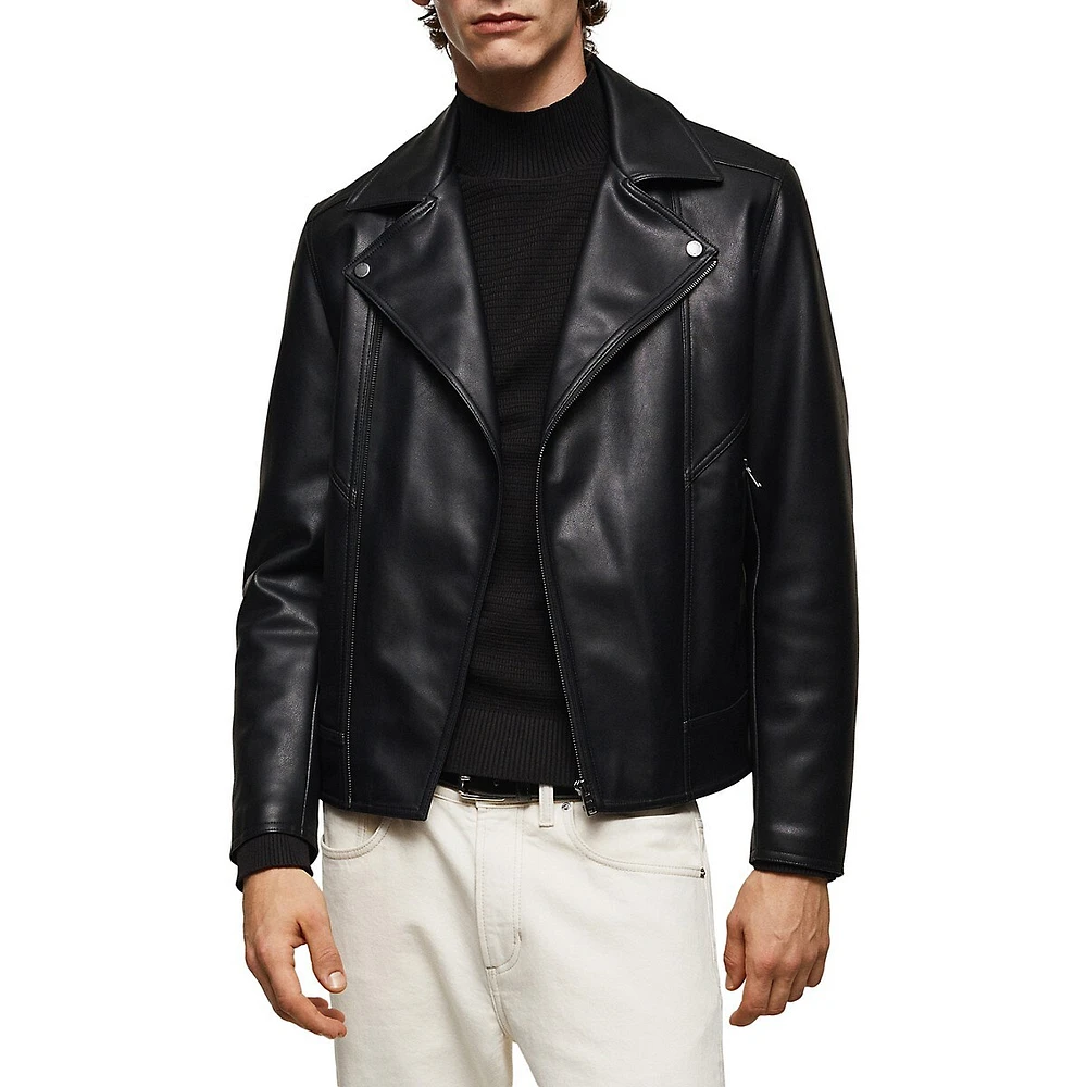 Picasso Faux Leather Moto Jacket