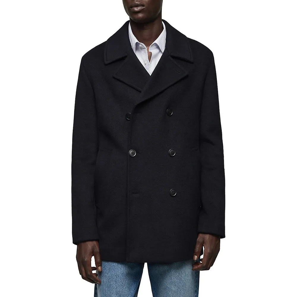 Tinof Recycled Wool-Blend Peacoat