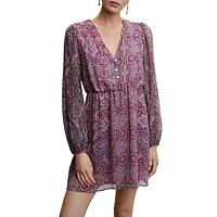 Diana Paisley-Print Dress