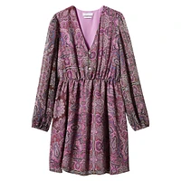 Diana Paisley-Print Dress