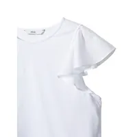 Ruffle-Sleeve T-Shirt