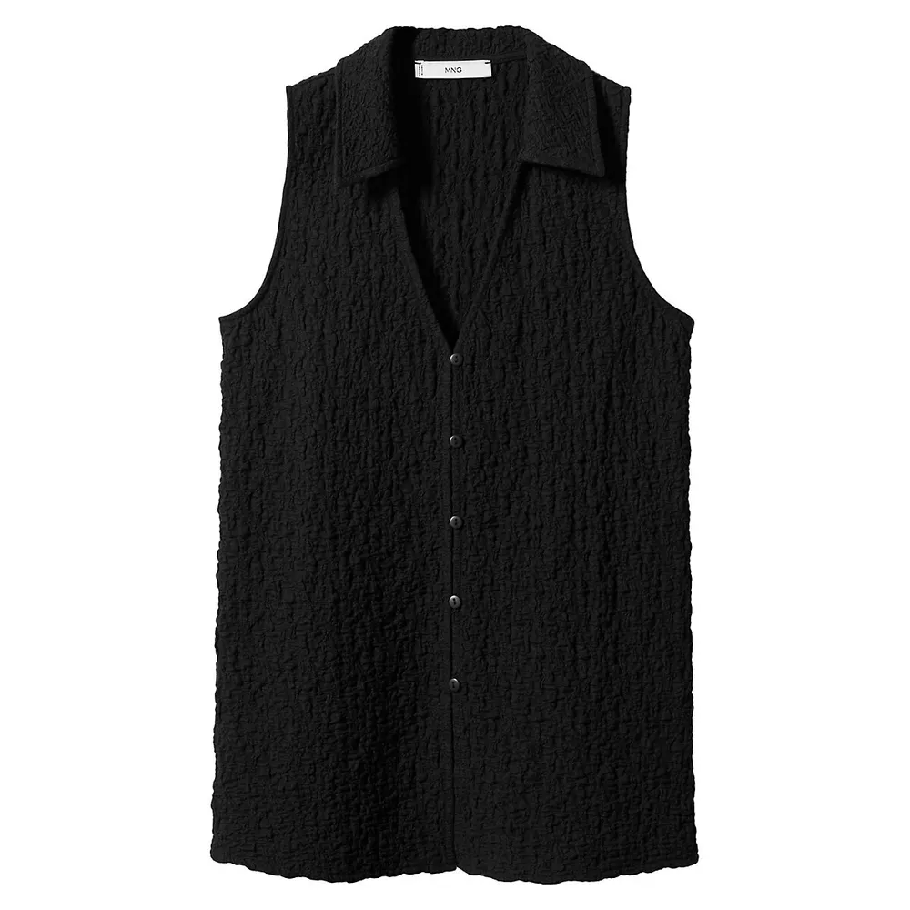 Textured Collared Vest