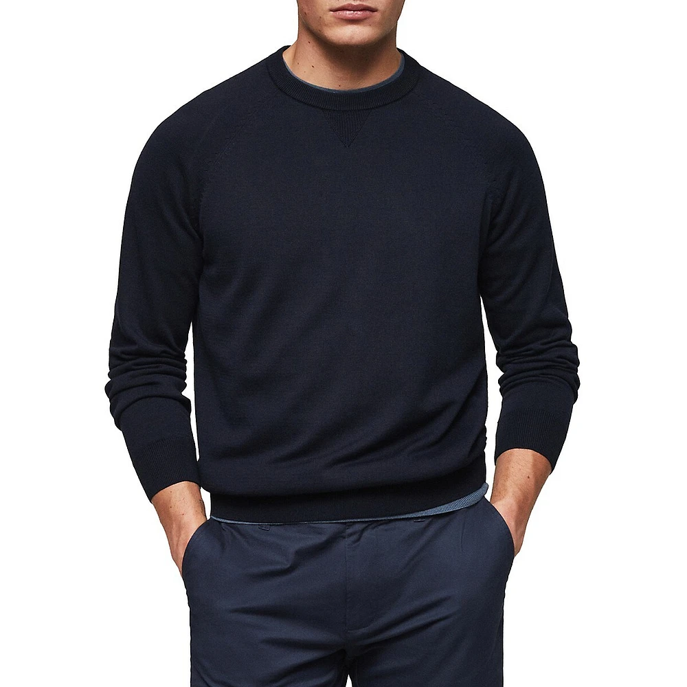 Fine Rib-Knit Sweatshirt