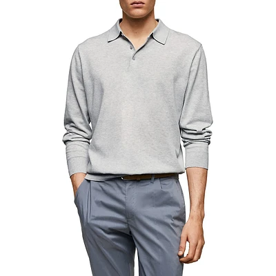 Long-Sleeve Polo Sweater