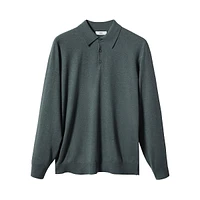 Long-Sleeve Polo Sweater