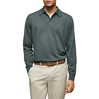 Long-Sleeve Polo Sweater