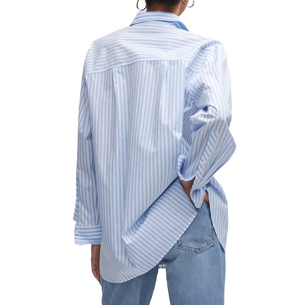 Chemise rayée ample à poches