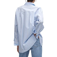 Chemise rayée ample à poches