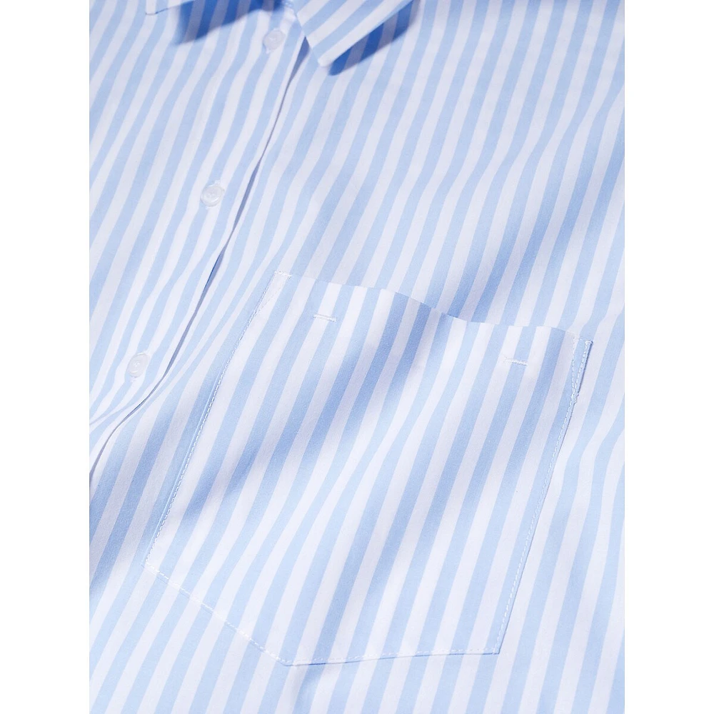 Chemise rayée ample à poches