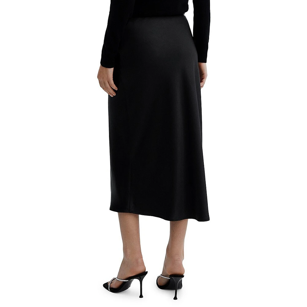 Jupe midi en satin