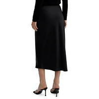 Jupe midi en satin