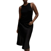 Jupe midi en satin