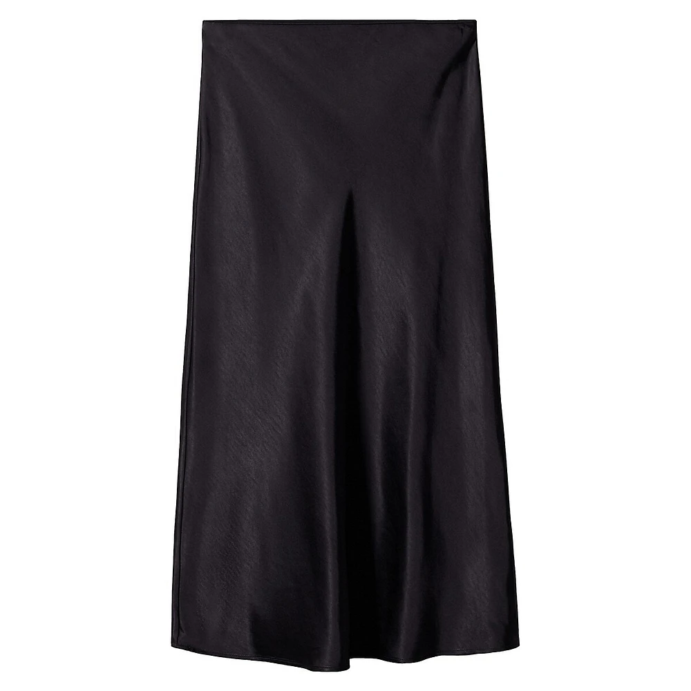 Jupe midi en satin