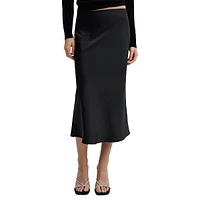 Jupe midi en satin