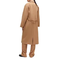 Recycled Wool-Blend Belted Wrap Coat