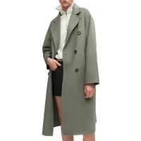 Wool-Blend Oversized Double-Breasted Coat