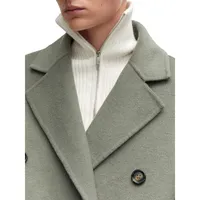 Wool-Blend Oversized Double-Breasted Coat