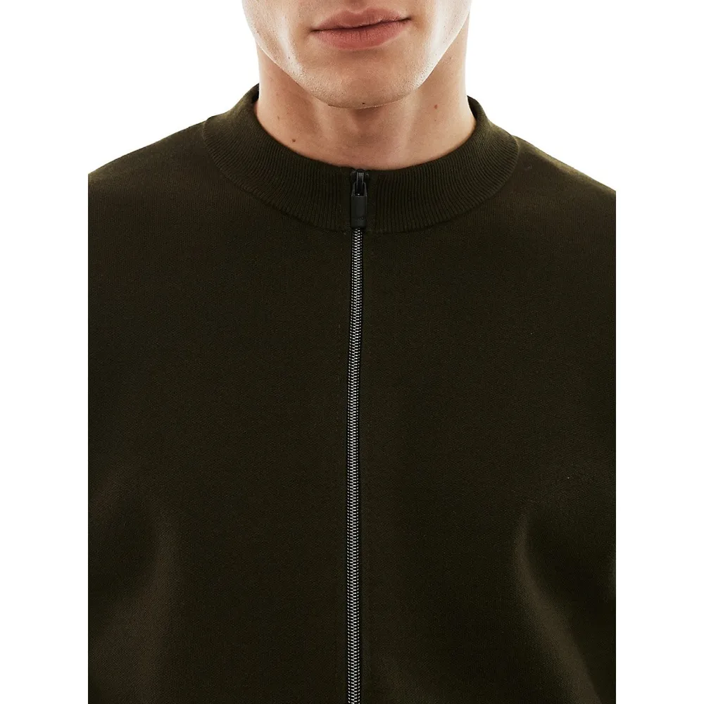 Luxusc Mockneck Zip Cardigan