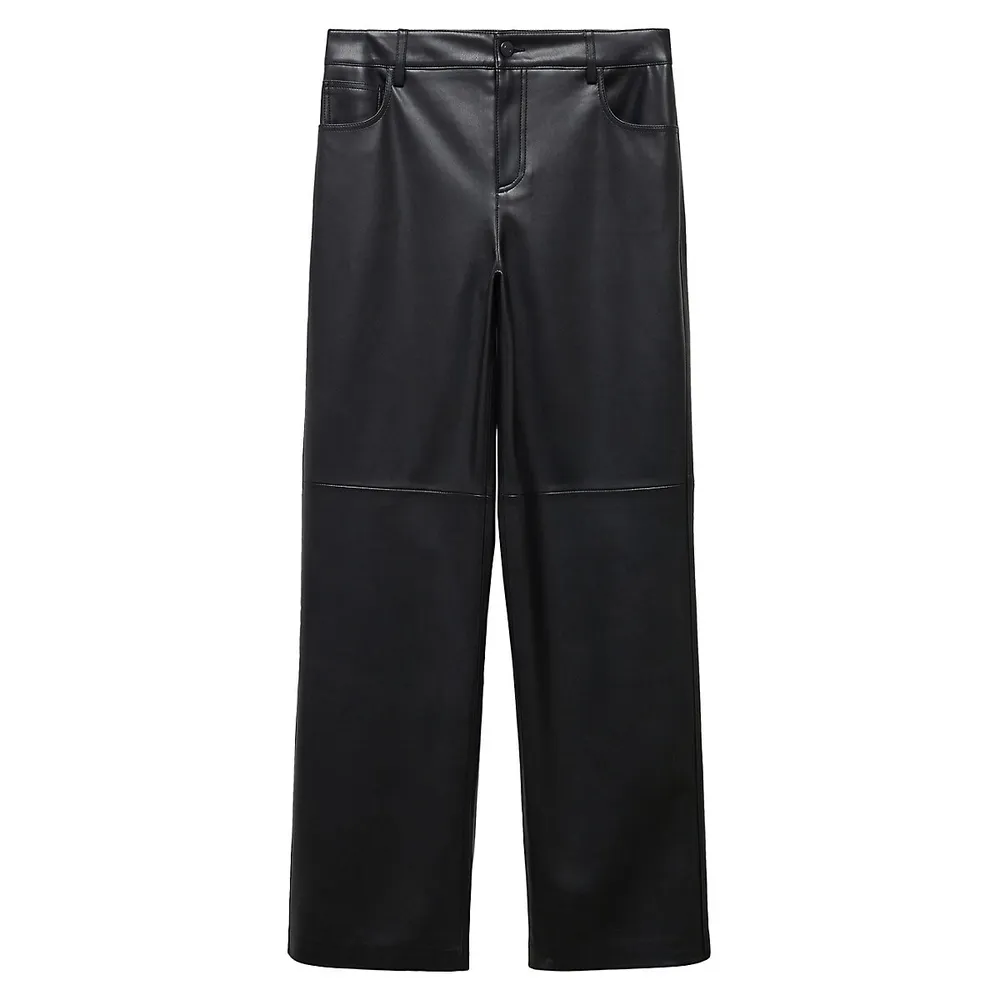 High Faux Leather High-Waist Pants