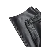 High Faux Leather High-Waist Pants