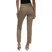 Houndstooth Cropped Dress Pants