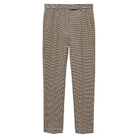 Houndstooth Cropped Dress Pants