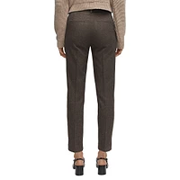 Pantalon habillé court en pied-de-poule
