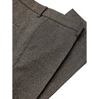 Pantalon habillé court en pied-de-poule