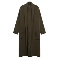 Oversize Longline Knit Coat With Pockets