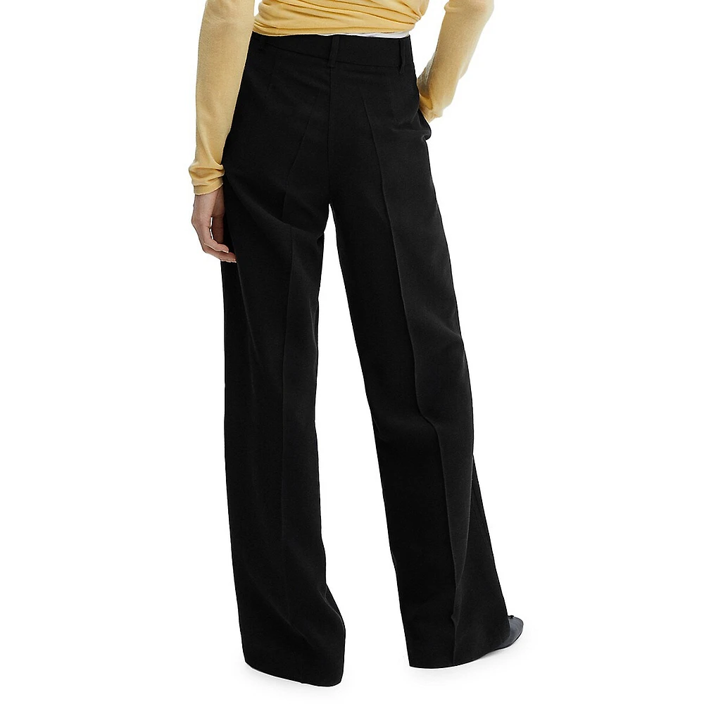 Pantalon taille basse à jambes larges