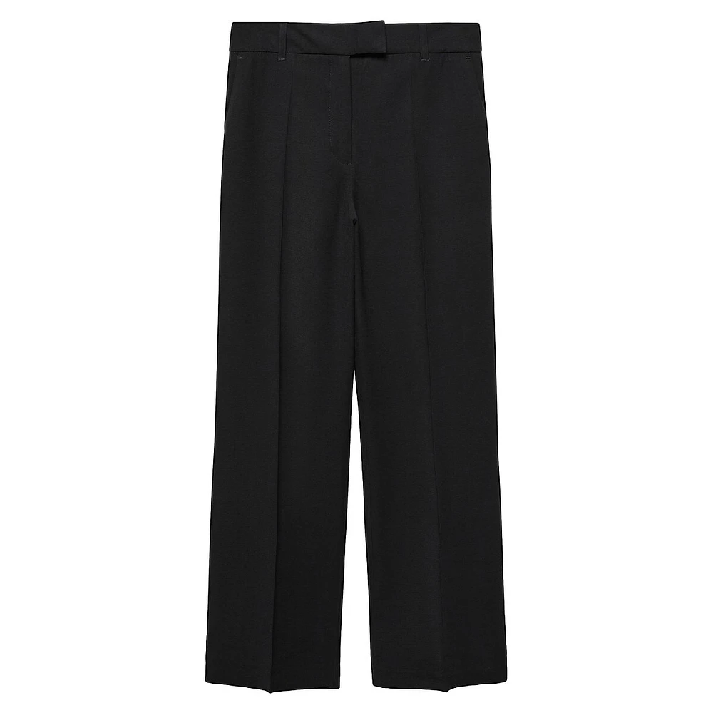Pantalon taille basse à jambes larges
