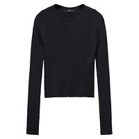 Ribbed-Knit Roundneck Sweater