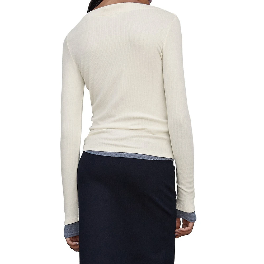 Boatneck Knit Top