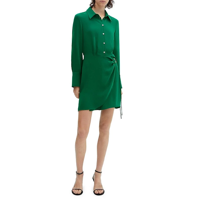 Ring-Tie Shirt Dress