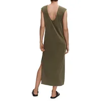 Sleeveless Side-Slit Midi Dress