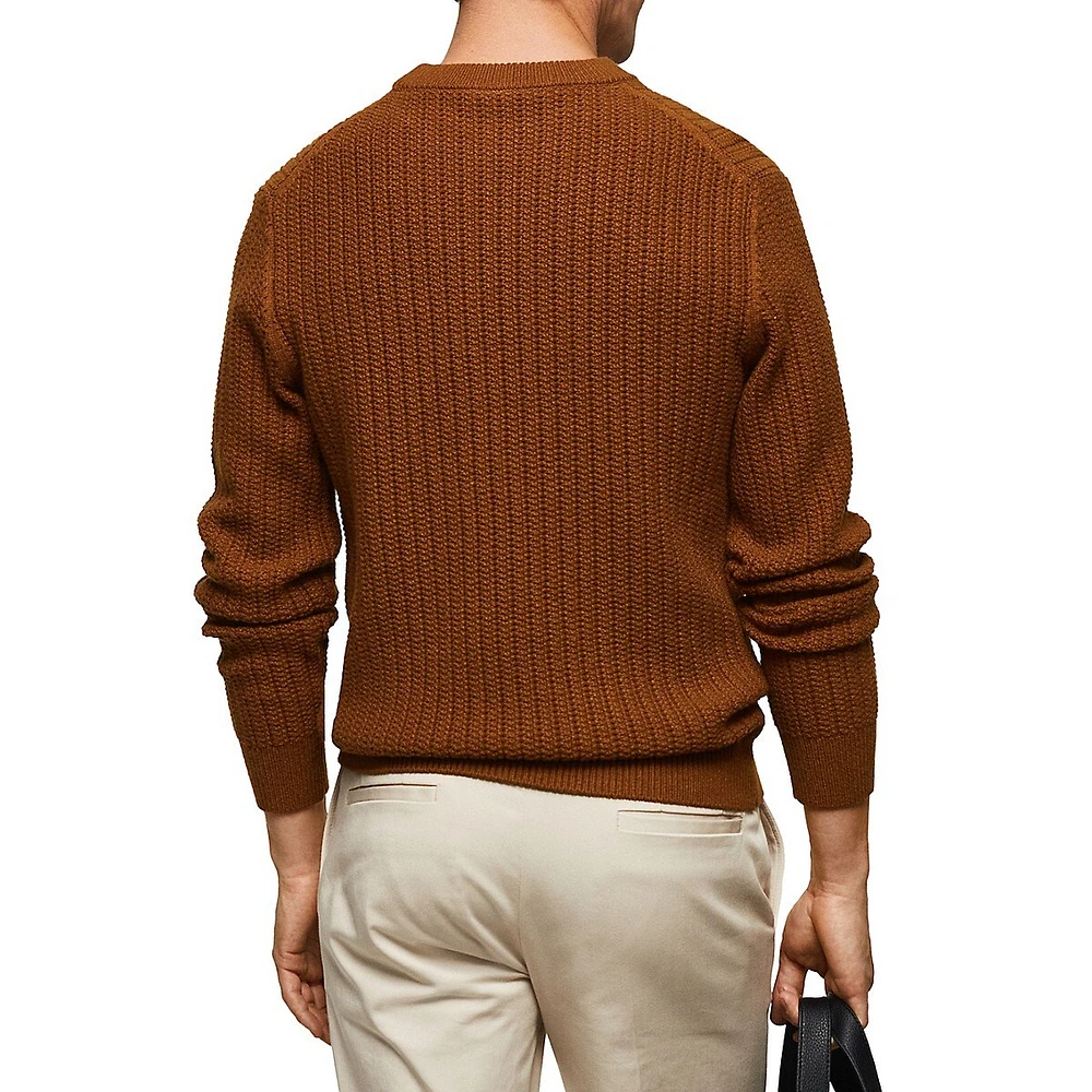 Champan Textured Crewneck Sweater