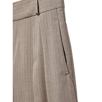 Pleated Wide-Leg Chalk-Stripe Pants